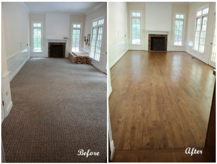 Renovation example showing cosmetic updates without structural changes